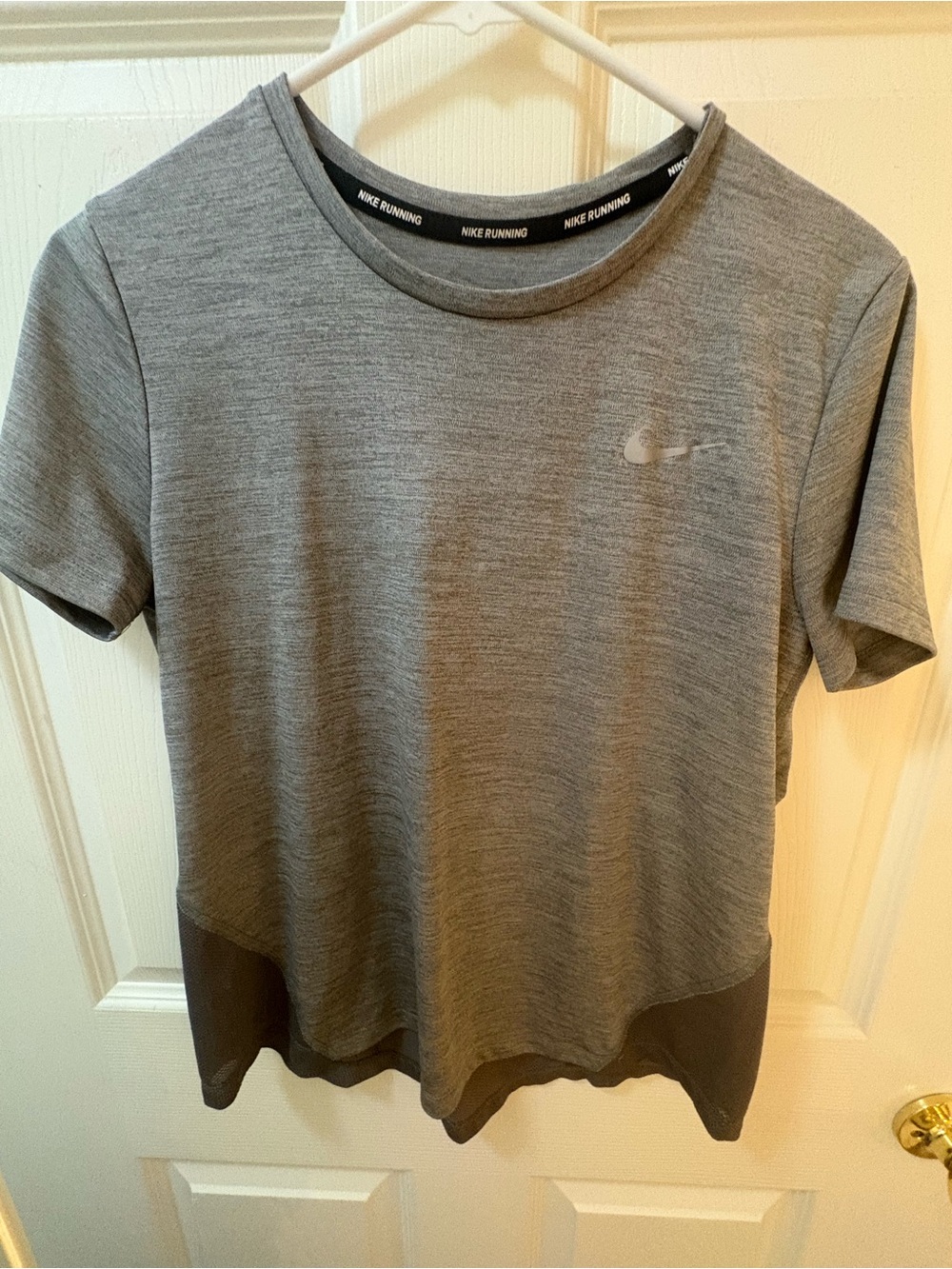 Nike Gray Dri-FIT Running Tee with Black Swoosh
